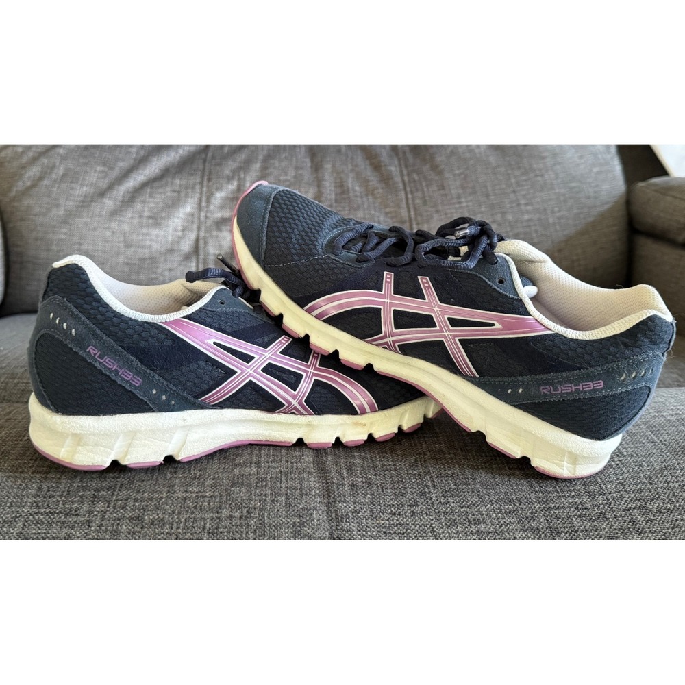 Asics Womens Shoes, Navy Purple and White, Size 7